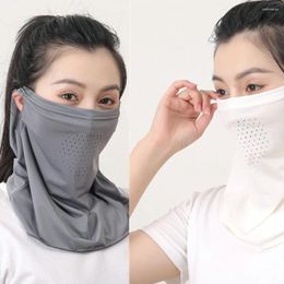 Scarves 2024 Silk Face Mask Scarf UV Sun Protection Riding Sports Proof Bib Outdoor Neck Wrap Cover Dustproof