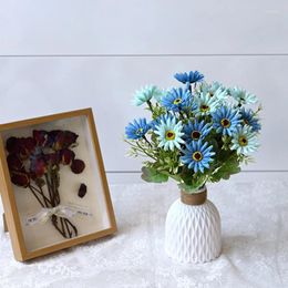 Decorative Flowers Painting Daisy Artificial Flower Real Touch Bouquet PE Fake For Wedding Decoration Home Garden Decor