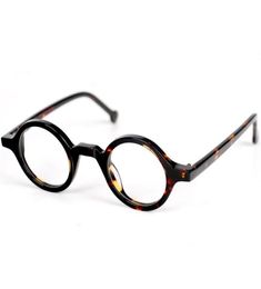 BETSION Small Vintage Round 37mm Hand Made Glasses Full Rim Eyeglass Frames Men Women Myopia Rx able 2203019222079