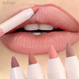 Lip Pencils Waterproof nude matte lipliner natural contour lipstick durable non stick cup lipliner female cosmetics d240510