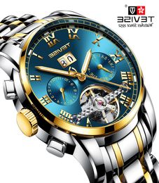 Top Brand Luxury Tourbillon Mechanical Men Sports Watches Military Army Male Wrist Watch Clock Tevise Relogio Masculino1266117