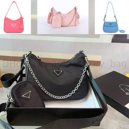 Luxury Handbag Designer Shoulder Bag Women's Hobo Coin Purses Metal Chain Bag Fashion High quality Small Tote Bag Crossbody Bag Designer Wallet PR 3-in-1 A DA