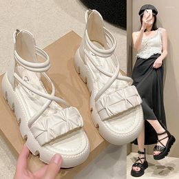 Dress Shoes Rome Sandals Sponge Cake Thick Bottom Women's 2024 Summer Fairy Wind Matching Skirts Female