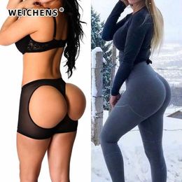 Waist Tummy Shaper WEICHENS Womens Leaving Buttocks with Hip Lift and Body Shaping Push Up Underwear Abdominal Control Knit Fabric Q240509