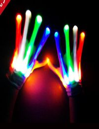 Club Party Dance Halloween Flashing LED Gloves Finger Light Up Glow gloves Fancy Dress Light Show Christmas festive supplies4460237