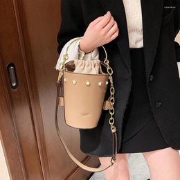 Shoulder Bags Small Bucket Handbag Women 2024 Fashion PU Ladies Mobile Phone Bag Change Key Korean Trendy Cross Body