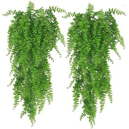 Decorative Flowers 2 Pack Artificial Hanging Plants Fake Ivy Leaves Wall Decoration For Indoor Outdoor Greenery Home Decor Faux Vine