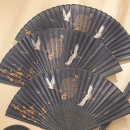Chinese Style Products 1pc Folding Bamboo Fan Ancient Style Fan Chinese Style Small Fan Dress Decoration Student Gift Fan