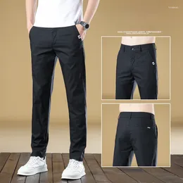 Men's Pants 2024 Spring Summer Thin Casual Youth Ice Silk Drape Fashion Slim-Fit Versatile Suit Tappered Pencil