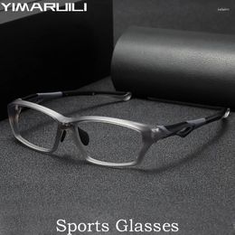 Sunglasses Frames YIMARUILI Fashion Cycling Glasses Women TR90 Retro Trendy Big Face Optical Prescription Sports Eyeglasses Frame For Men