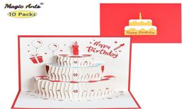 10 Pack 3D Happy Birthday Cake PopUp Birthday Gift Cards for Kids Mom with Envelope Handmade Greeting Cards 2207051255150