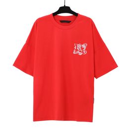 Batwing Letters Printed Hip Hop T-shirt Men Women Red Cotton Tee Shirts Unisex Clothes