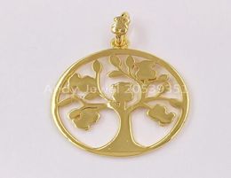 Vermeil Bear Good Vibes Tree Pendant Authentic 925 Sterling Silver pendants Silver Fits European Style Gift Andy Jewel 018114580663357089