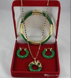 Jewellery sell new Latest Fashion Jewellery green jade necklace pendants earrings bracelets9654471