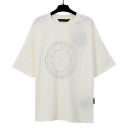 Iron Diamond Letters Hip Hop T-shirt Men Summer Oversized Men's Tshirts Cotton Tee White