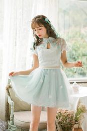 Party Dresses Princess Sweet Lolita Dress Candy Rain Short Sleeved Lace C22AB7072