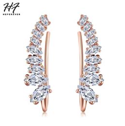 Luxury Shining Angle Wing Ear Cuff Earrings for Women Cubic Zirconia Rose White Gold Color Fashion Jewelry E791 E7923999646