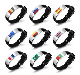 Stainless Steel Silicone Soccer Football Fan Band Bracelet Pick Team5210908