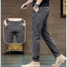 Men's Pants Bubble Pattern Casual High Quality Fashion Slim Fit Korean Straight Tube Business Elastic Brand 3 Colors