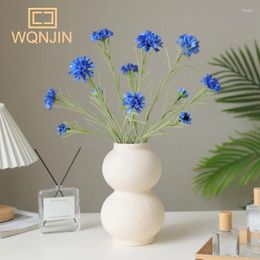 Decorative Flowers 1pc Artificial Silk Single 3-heads Chrysanthemum Christmas Garland Vase For Home Wedding Decoration Ornament Holiday