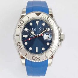 Watches For Men Automatic Cal 3235 Eta Men's Watch 904L Steel Stainless Rhodium Grey Blue Platinum Rubber Strap EW Dive Calendar E 271J
