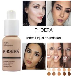 PHOERA Soft Matte Light Cream Long Lasting Liquid Face Foundation Makeup Coverage Foundation Natural Oil Control Maquiagem DH3575378