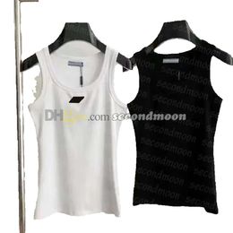 Metal Badge T Shirts Women Tank Gym Sport Knitted Vest Summer Breathable Tanks Tops