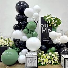 Party Decoration 83 Pcs 5. 10. 12.18 Inch Latex Balloon Arch Kit Black White Avocado Green Balloons Used To Decorate Weddings