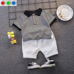 Clothing Sets Short Sleeved Outfits Babies Girls Striped POLO Shirt Shorts Toddler Boy Fashion Summer Costume Casual Sports 2 Piece Set