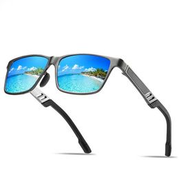 Sunglasses 2023 Men Polarised Aluminium Magnesium Sun Glasses Driving Rectangle Shades for Oculos Masculino Male Q240509