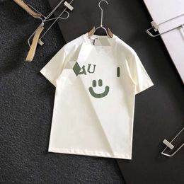 Designer Luxury Chaopai Classic Fashionable Versatile Casual Comfortable Summer Couple Family Smiling Face T-shirt Versatile Casual Fashion Loose Short Sleeved