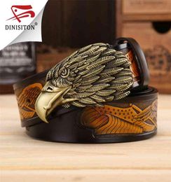 DINISITON Eagle head man belt The First Layer Genuine Leather Men belts Brand Cowskin Fashion Vintage Male Strap Ceinture ZPB01 219709274