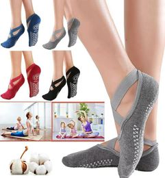 Women039s AntiSlip Fitness Dance Pilates Socks Professional Indoor Yoga Five Toe Backless Exercise Ballet Lady Training Access6191328