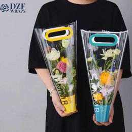 3Pcs Gift Wrap Waterproof Bouquet Portable Transparent Bag Opp Flower Wrapping Paper Valentines Day Gift Bag 12Pcs