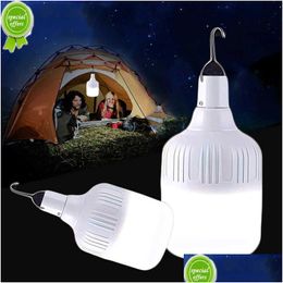 Other Home Garden New 180W Usb Rechargeable Led Bb Light Emergency Lights 3 Gears Outdoor Portable Tent Lamp Battery Lantern For Gar Dhqy6