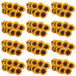 Decorative Flowers 200pcs Artificial Sunflower Paper Material Small Flower Crafts