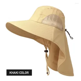 Berets Wide Brim Baseball Cap For Men And Women Sun Protection Cooling Neck Hunting Hat Hiking Fishing With Baffle