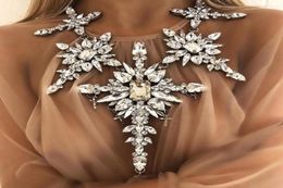 Dvacaman Trendy Big Statement Necklace Women Crystal Flower Pendant Necklace Party Maxi Choker Collar Jewelry Drop Aq95 J1618074