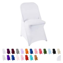 Chair Covers White Spandex Er Black For Fold Drop Delivery Home Garden Textiles Sashes Dhsfk