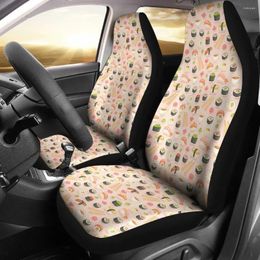 Car Seat Covers Kawaii Sushi Pattern Print Cover Set 2 Pc Accessories Mats
