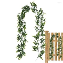 Decorative Flowers Fake Eucalyptus Rattan Artificial Plants Vine Green Willow Leaf Ivy Wall Hanging Garland For Home Wedding Party Decor