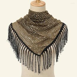 Scarves Fashionable Glitter Triangle Tassel Party Shawl Women Veil Pure Color Scarf Prayer Hijab Multifunctional 120 65cm