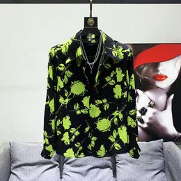 2024 Summer Mens långärmad skjorta Designer Casablanca numeriskt mönsterbokstav tryck en rad knapp skjorta flip krage mode lös is tunn mångsidig m-3xl #117