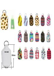 30ml Hand Sanitizer Holder Neoprene Keychain Mini Bottle Cover White Color Rectangle Shape Chapstick Holder Hand Soap Bottle Holde6397962