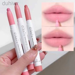 Lip Pencils Matte lipliner waterproof contour lipstick double-sided durable non sticky cup smooth velvet lipstick cosmetics d240510