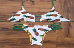 Brand New Lady Pineapple Bra Bandage Bikini Piece Swimsuit Swimwear Bathing Suit Beachwear High Quality Size S M L XL26168372129