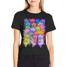 Women's Polos Hippo Disco T-shirt Anime Clothes Funny Workout T Shirts For Women