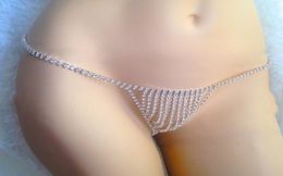 Sexy Belly Chain Waists Jewellery Rhinestone Strass Austrian Crystal Burlesque lingerie Gstring Thong Panties Dance JCK0211169049