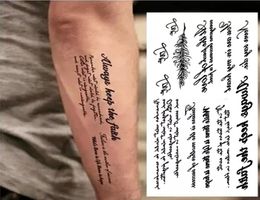 Black Words Temporary Tattoo Sticker Letter Art Waterproof Tattoo Paste Removable Tatoo Body Arm4990988