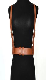 Sexy Punk PU Leather Belts For Women Brown Black Slim Body Bondage Cage Sculpting Harness Waist Belt Straps Suspenders3225557